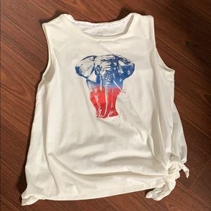 Red, white and blue elephant tank top.
